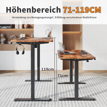 Devoko Height Adjustable Desk Electric Tabletop 120x60cm Height Adjustable table Standing Desk