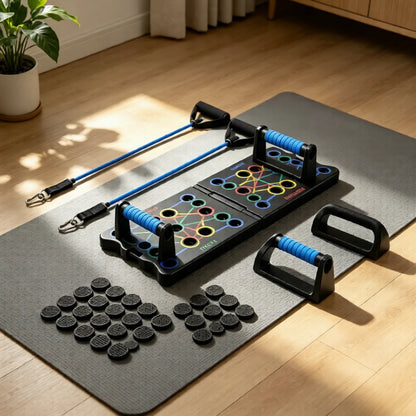 Liegestützbrett Klappbar 12-in-1 – Farbcodiertes Push Up Board für Brust, Schulter & Triceps