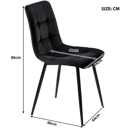 Moderne Esszimmerstühle 4er Set Samt – Ergonomische Küchenstühle Polsterstuhl Metall