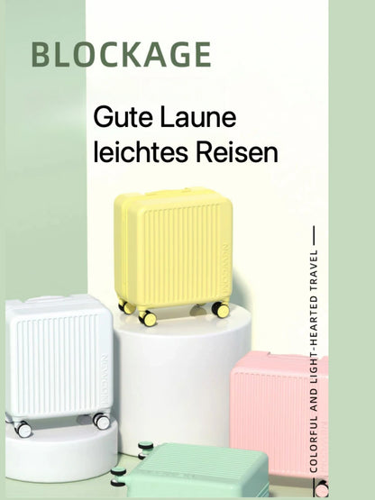 Hartschalen Koffer 18 Zoll Schwarz – Ultra-Leichtes Handgepaeck mit Leder-Eckschutz & 360 Rollen