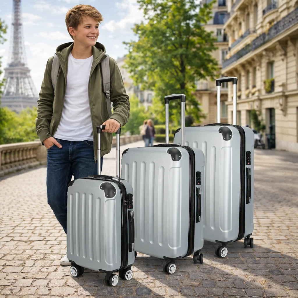 Kofferset 3-teilig Hartschale – Leichtes Koffer Set 50 60 70 cm mit TSA Schloss & 360 Rollen