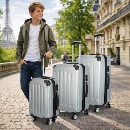 Kofferset 3-teilig Hartschale – Leichtes Koffer Set 50 60 70 cm mit TSA Schloss & 360 Rollen