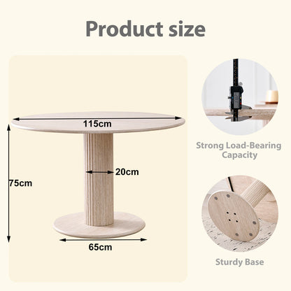 Runder Glas Esstisch 115cm – Moderner Küchentisch aus Glas & Holz für 4 Personen