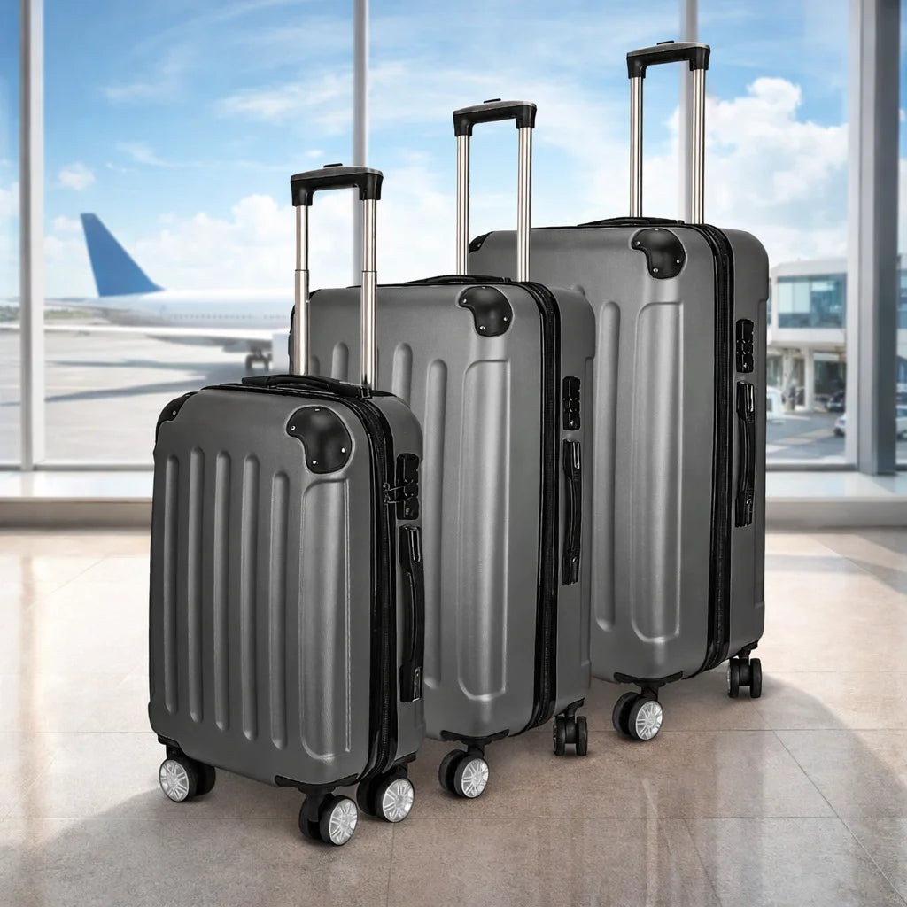 Kofferset 3-teilig Hartschale – Leichtes Koffer Set 50 60 70 cm mit TSA Schloss & 360 Rollen