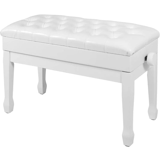 Höhenverstellbare Klavierbank mit Stauraum – Ergonomischer Pianohocker mit Kunstleder-Polster
