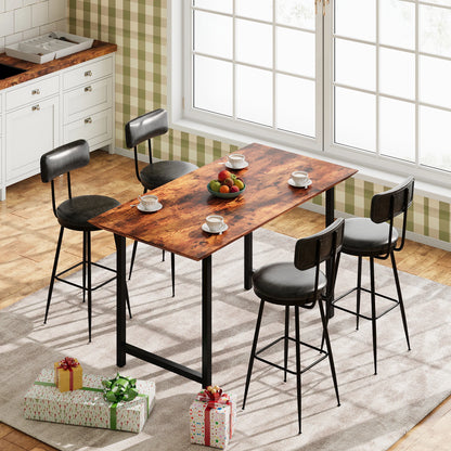 Barhocker 2er Set Schwarz – Moderne Tresenstuehle aus Kunstleder & Metall fuer Kueche, Bar & Counter bis 120kg