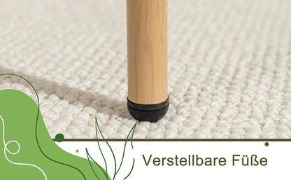 Rattan Esszimmerstühle 2er Set Holzoptik – Polsterstühle Wiener Geflecht für Küche & Wohnzimmer