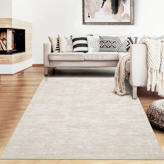 Moderner Orient Teppich 120x170cm Waschbar – Geometrischer Kurzflor Teppich für Wohnzimmer