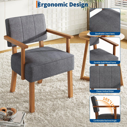 Loungesessel Beige – Moderner Cord Polstersessel mit Holzgestell & Armlehnen fuer Wohnzimmer & Schlafzimmer