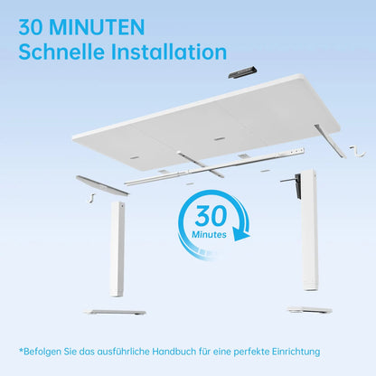Elektrischer Höhenverstellbarer Stehschreibtisch 120-160 cm – Ergonomischer Schreibtisch mit Motor & Memory-Funktion