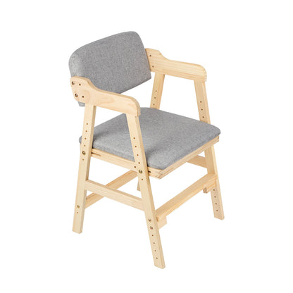 Kinderstuhl Höhenverstellbar aus Kiefernholz – Ergonomischer Mitwachsender Holzstuhl bis 90kg