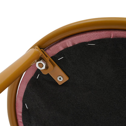 Schminktisch Stuhl Rosa mit Schmetterling Rückenlehne – Moderner Samt Kosmetikstuhl Gold