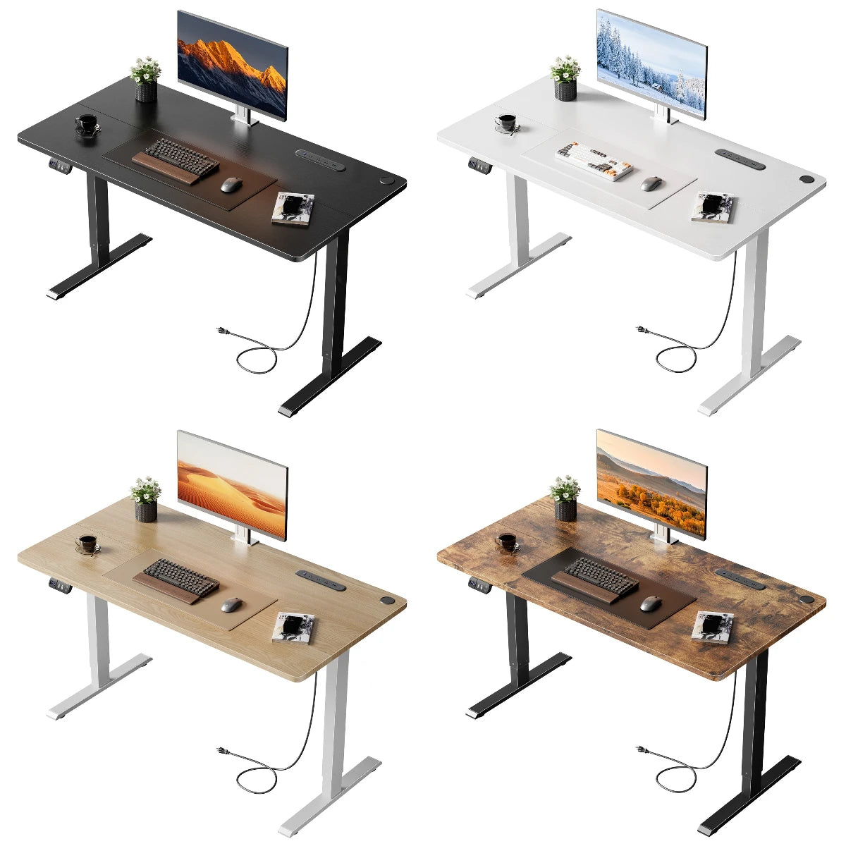 Elektrischer Höhenverstellbarer Stehschreibtisch 140 cm Schwarz – Ergonomischer Schreibtisch mit Memory-Funktion