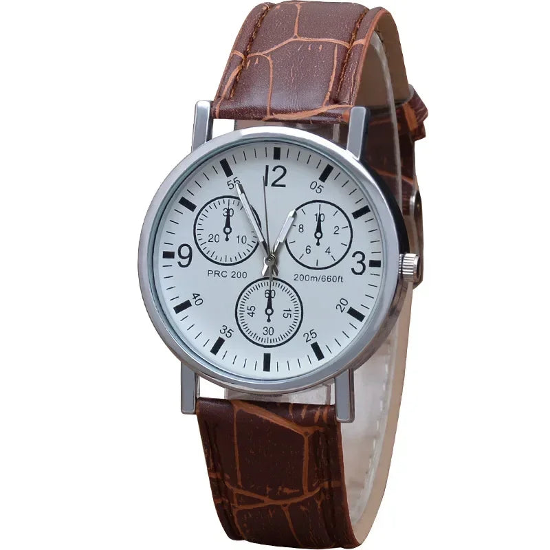 Herren Armbanduhr Schwarz Lederarmband – Minimalistische Analog Quarz Uhr