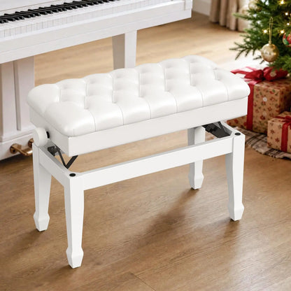 Höhenverstellbare Klavierbank mit Stauraum – Ergonomischer Pianohocker mit Kunstleder-Polster