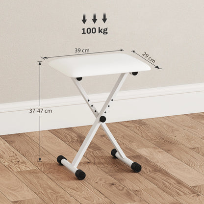 Klavierhocker Höhenverstellbar X-Rahmen 37-47cm – Faltbare Sitzbank Piano Stuhl Schwarz