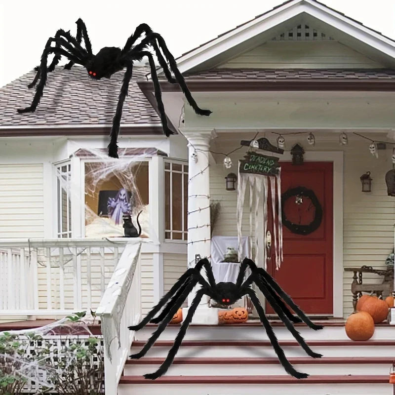 Riesige Halloween Spinne Deko Plüsch – Gruselige Spinnen Requisite für Indoor & Outdoor