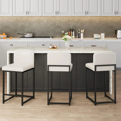 Barhocker 2er Set Kunstleder – Ergonomischer Stuhlsatz mit Polsterung & Metallrahmen