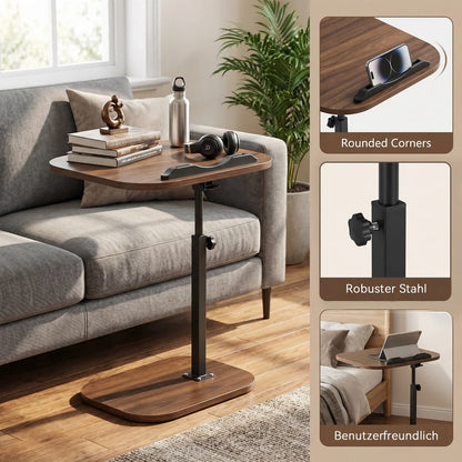Beistelltisch Höhenverstellbar Holz 360° – Flexibler Pflegetisch Laptoptisch Couch