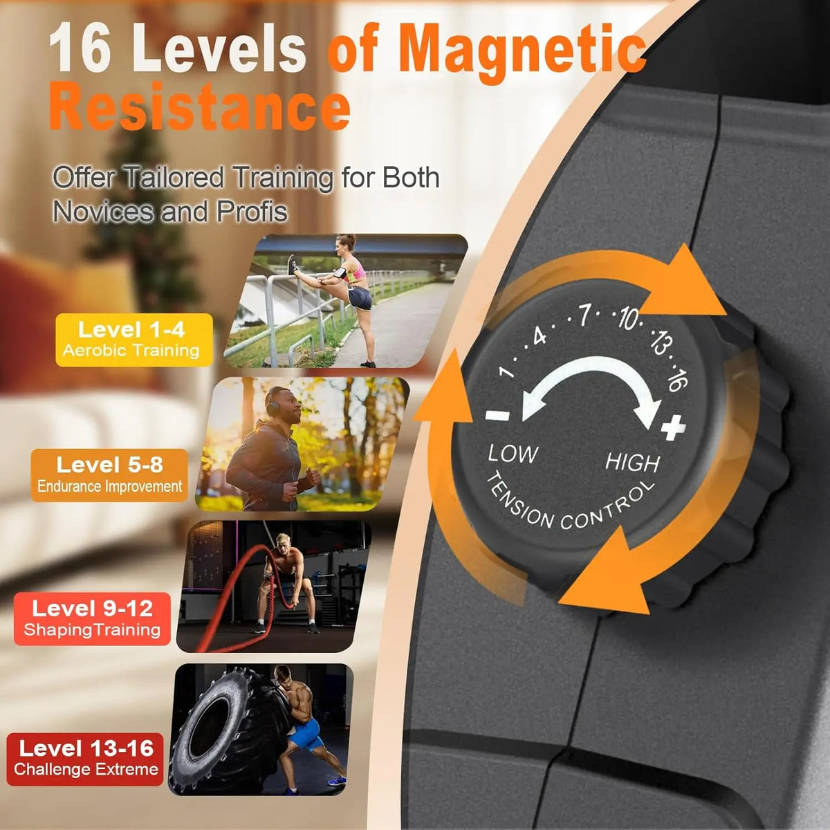 Rudermaschine Magnetbremse Bluetooth – Leises Rudergerät für Zuhause bis 165kg