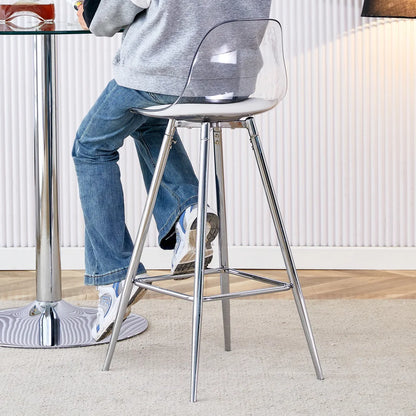 Barhocker 2er Set Modern – Ergonomische Tresenstuehle mit Fussstütze & Metallgestell fuer Kueche & Bar bis 120kg