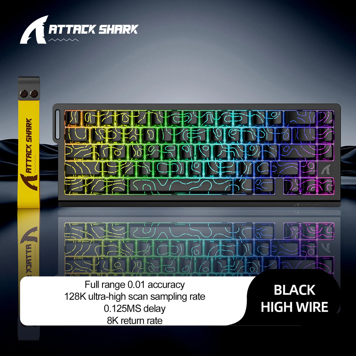 Gaming Tastatur Magnetisch 60% – Attack Shark X68 HE Rapid Trigger RGB Gaming Keyboard mit 8000Hz