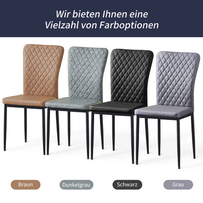 Esszimmerstuhl 6er Set Schwarz – Modernes Freischwinger Set aus PU Kunstleder mit Armlehnen & Metallgestell