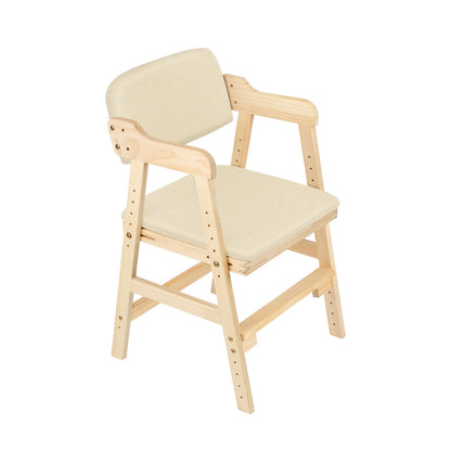 Kinderstuhl Höhenverstellbar aus Kiefernholz – Ergonomischer Mitwachsender Holzstuhl bis 90kg