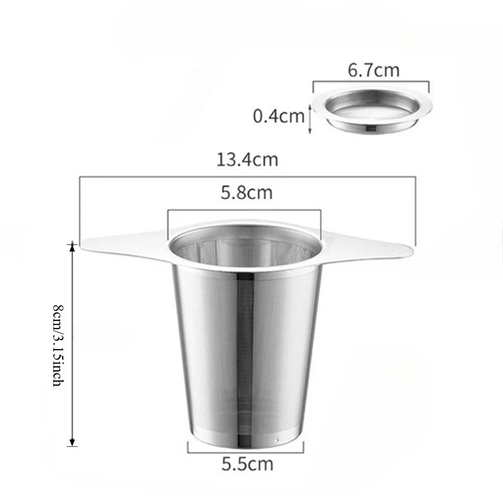 Edelstahl Teeseiher mit Silikondeckel – Feines Tee & Kaffeesieb für Tassen & Kannen