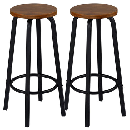 WOLTU Barhocker 2er Set Metall 72cm – Moderne Tresenstühle Holzoptik für Küche & Bar