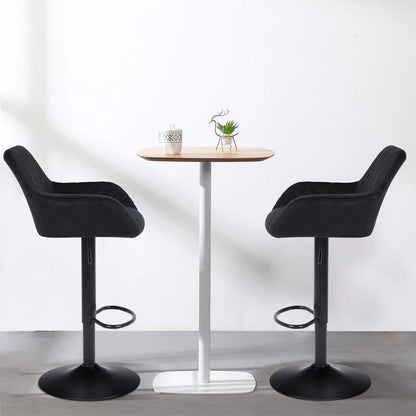 Barhocker 2er Set Schwarz – Hoehenverstellbare Tresenstuehle Drehbar aus Kunstleder fuer Kueche & Bar bis 150kg
