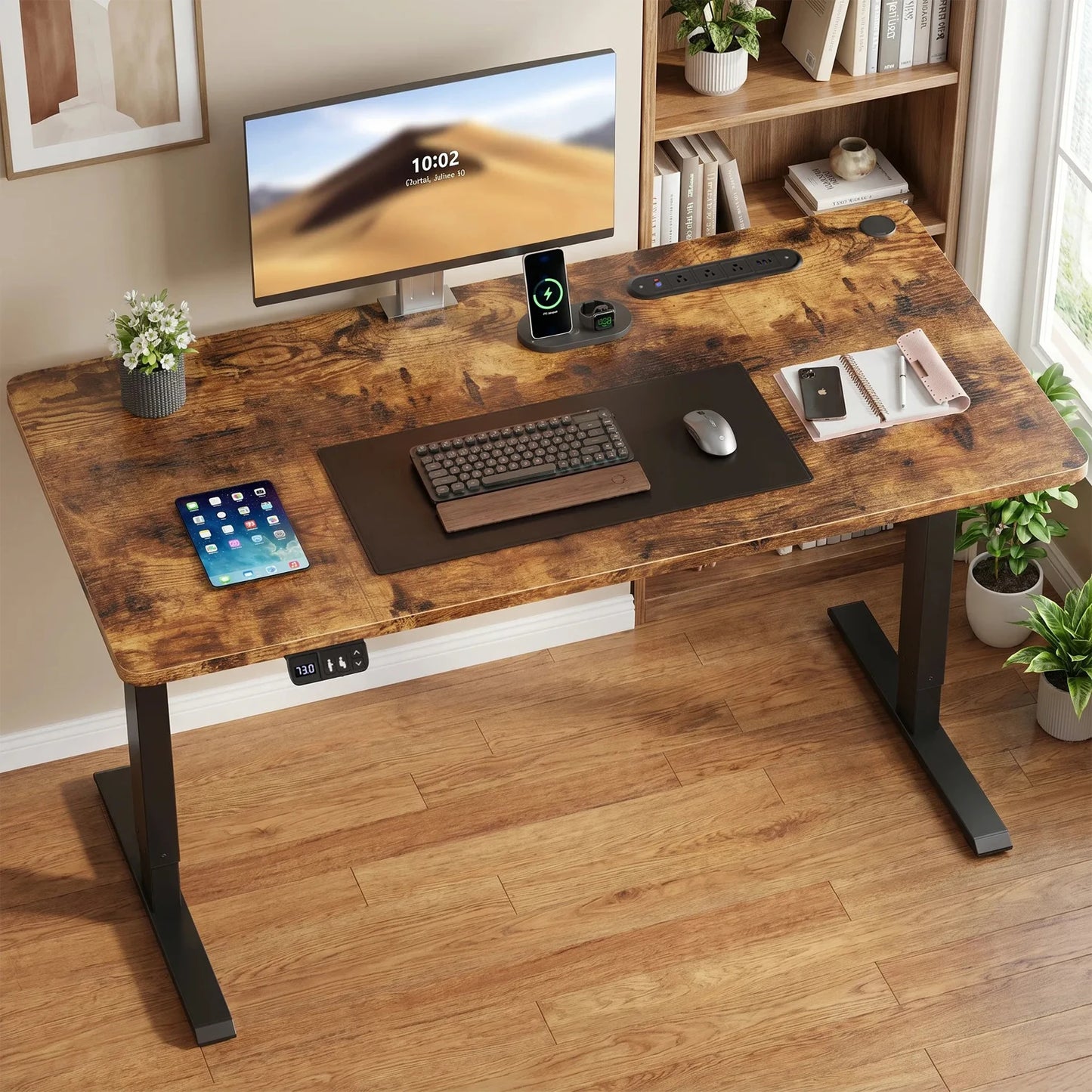 Elektrischer Höhenverstellbarer Stehschreibtisch 140 cm Schwarz – Ergonomischer Schreibtisch mit Memory-Funktion