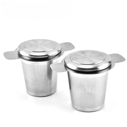 Edelstahl Teeseiher mit Silikondeckel – Feines Tee & Kaffeesieb für Tassen & Kannen