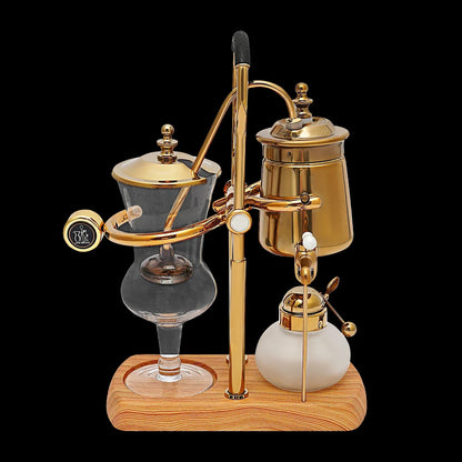 Belgische Siphon Kaffeemaschine Gold – Royale Belgische Kaffee-Siphon aus Edelstahl & Borosilikatglas