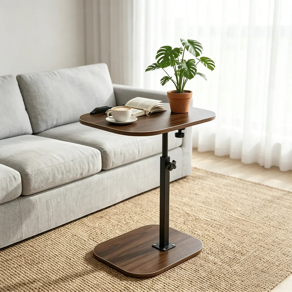 Beistelltisch Höhenverstellbar Holz 360° – Flexibler Pflegetisch Laptoptisch Couch
