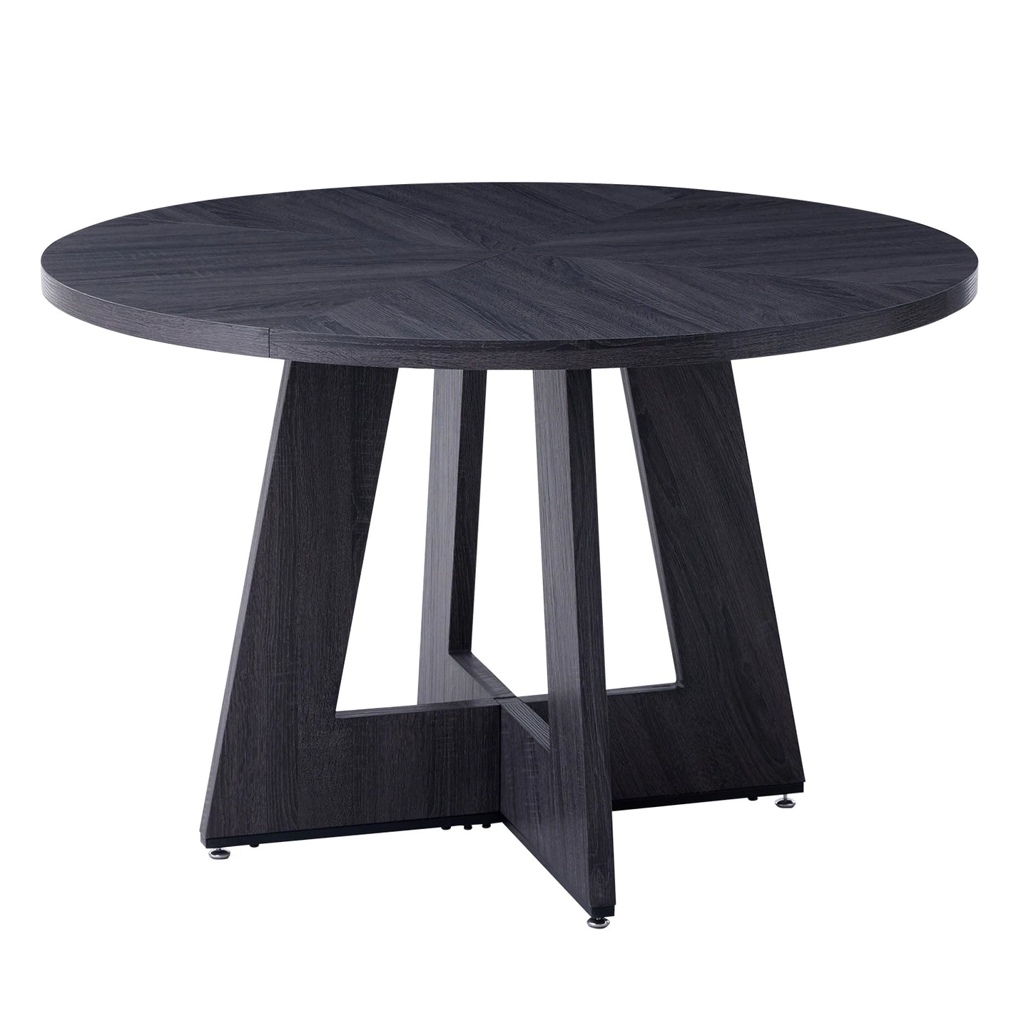 Runder Esstisch Holzoptik 120cm – Moderner Küchentisch mit Holzkreuzgestell für 4-6 Personen