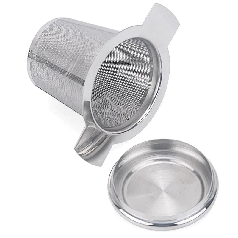 Edelstahl Teeseiher mit Silikondeckel – Feines Tee & Kaffeesieb für Tassen & Kannen