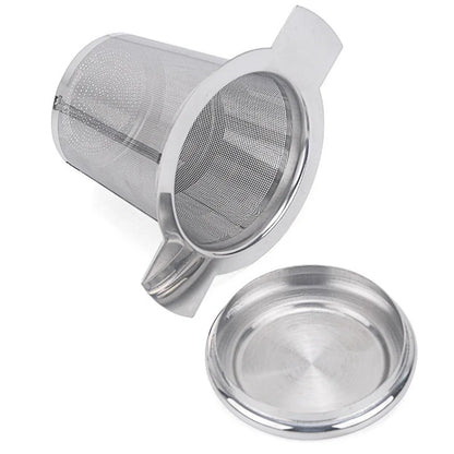 Edelstahl Teeseiher mit Silikondeckel – Feines Tee & Kaffeesieb für Tassen & Kannen