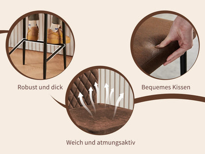 Barhocker 2er Set Kunstleder Schwarz – Drehbarer Tresenstuhl mit Höhenverstellung & Rückenlehne