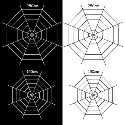 Halloween Spinnennetz Deko Schwarz Weiß 1.5m 2.5m – Spukhaus Dekoration für Garten & Party