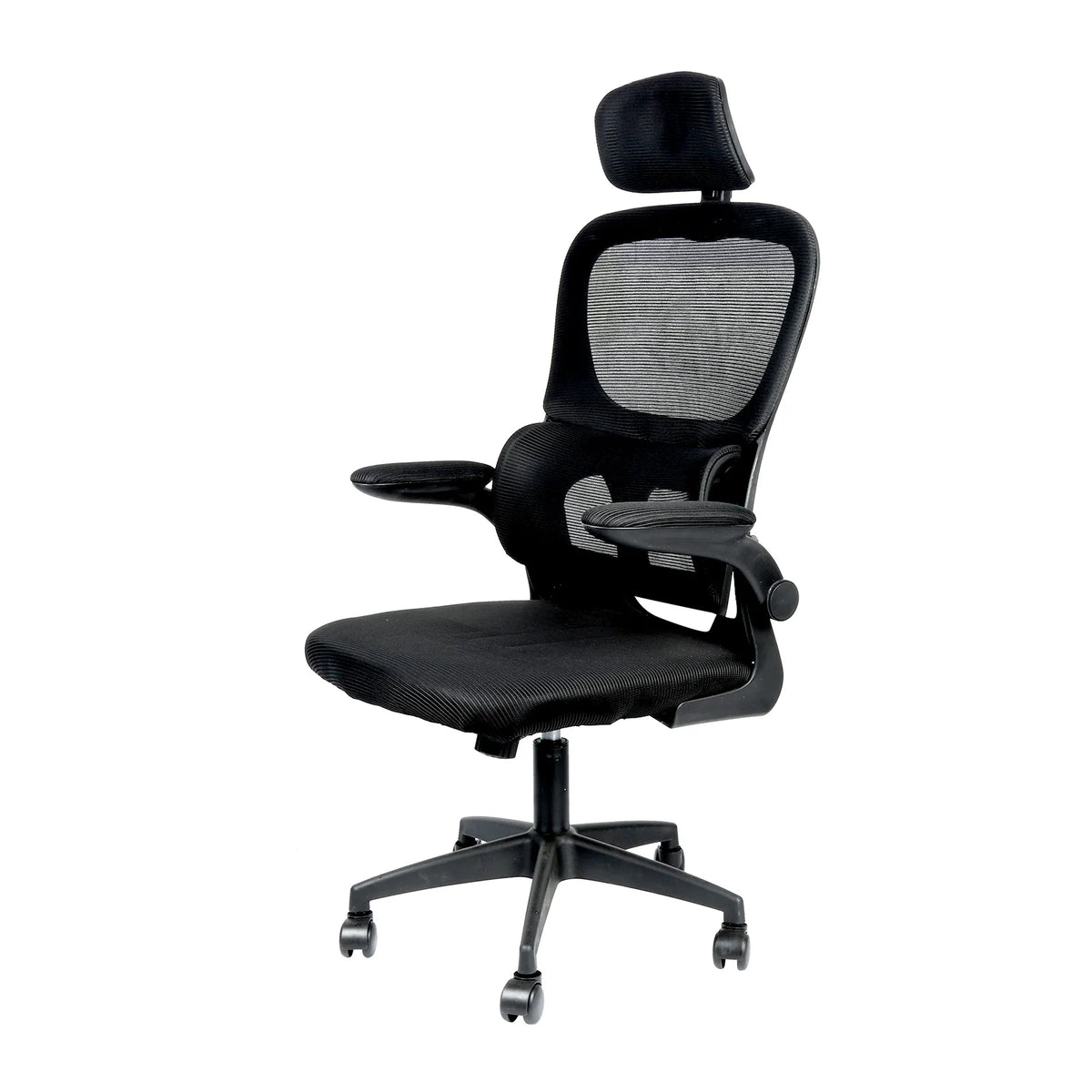 Bürostuhl Ergonomisch mit Netzbespannung – Drehstuhl Höhenverstellbar mit Armlehnen & Kopfstütze