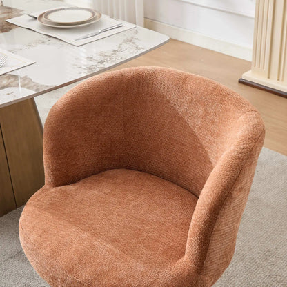 Ergonomischer Drehstuhl Chenille Höhenverstellung – Moderner Polstersessel mit Metalffuss