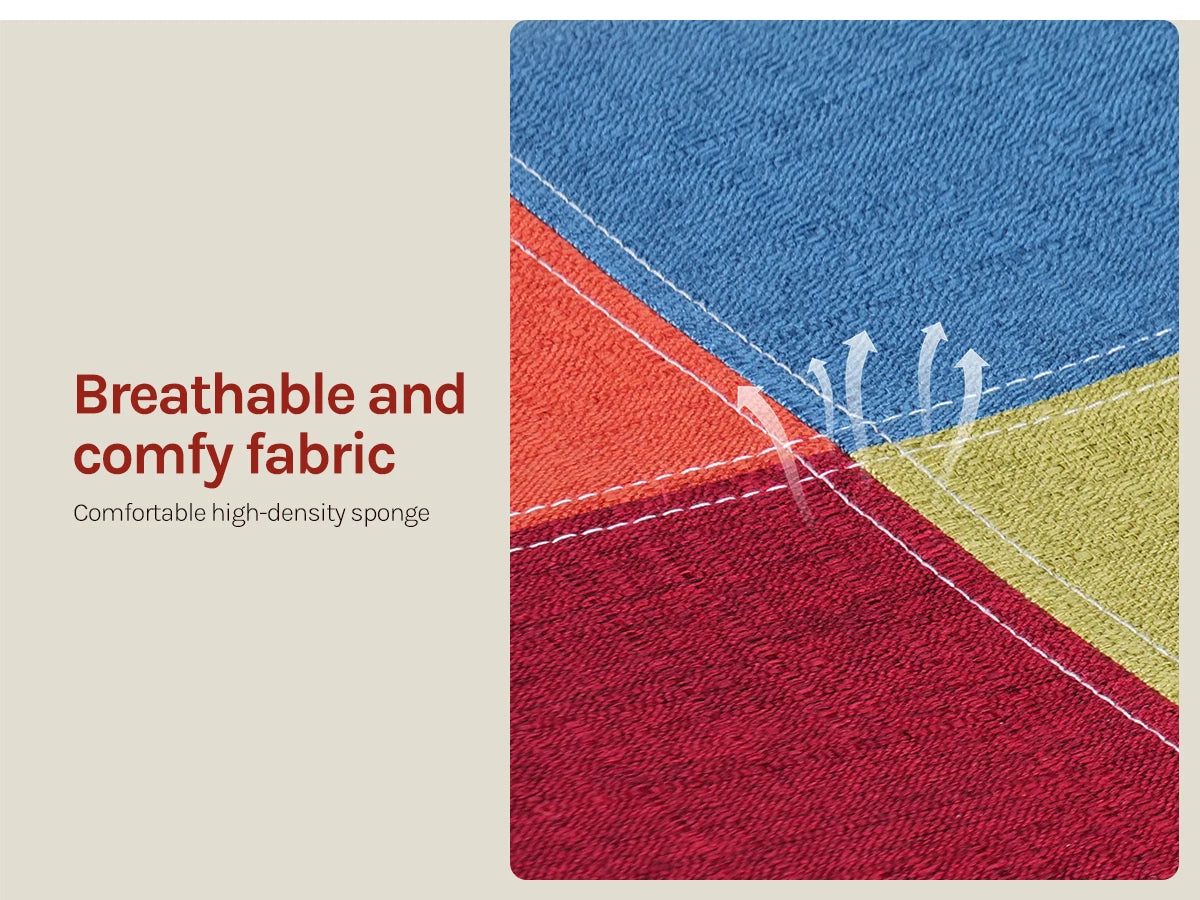 Esszimmerstuhl 4er Set Patchwork – Modernes Skandi Polsterstuhl Set mit Massivholzbeinen bis 150kg