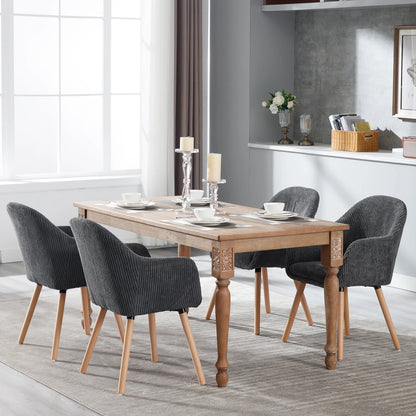 Esszimmerstuhl 2er Set Cord – Modernes Polsterstuhl Set mit Massivholzbeinen & Armlehne