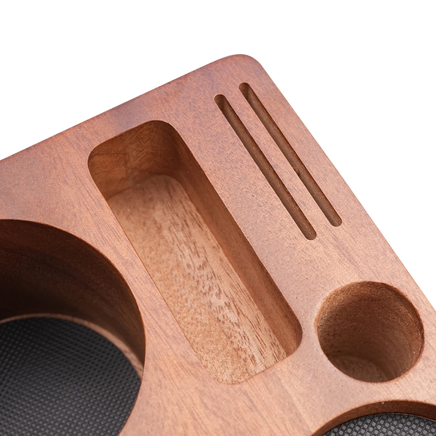 Kaffee Tamping Station Schwarz 51-58mm – Multifunktionaler Tamper Halter mit Abschlagbehälter
