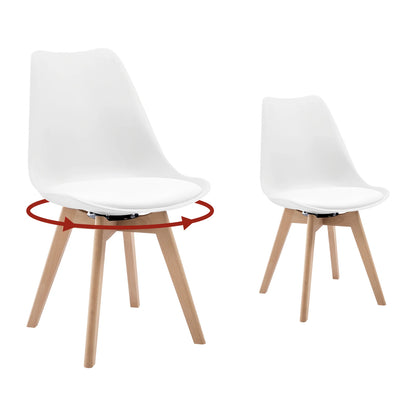 Esszimmerstühle 2er Set Drehbar – Moderner Polsterstuhl aus Kunstleder & Massivholz