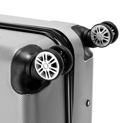 Kofferset 3-teilig Hartschale Silber – Leichtes Koffer Set 20 24 28 Zoll mit Zahlenschloss & 360 Rollen