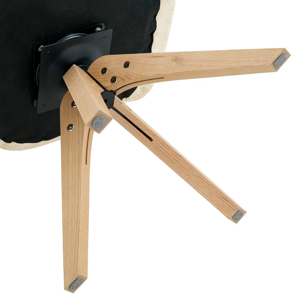 Drehbare Esszimmerstühle 2er Set Beige – Polsterstühle mit Massivholzbeinen & 360° Funktion