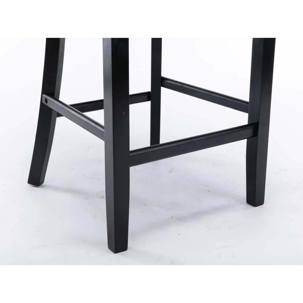 Moderne Samt Barhocker 2er Set mit Nietendekor – Elegante Tresenstühle aus Massivholz