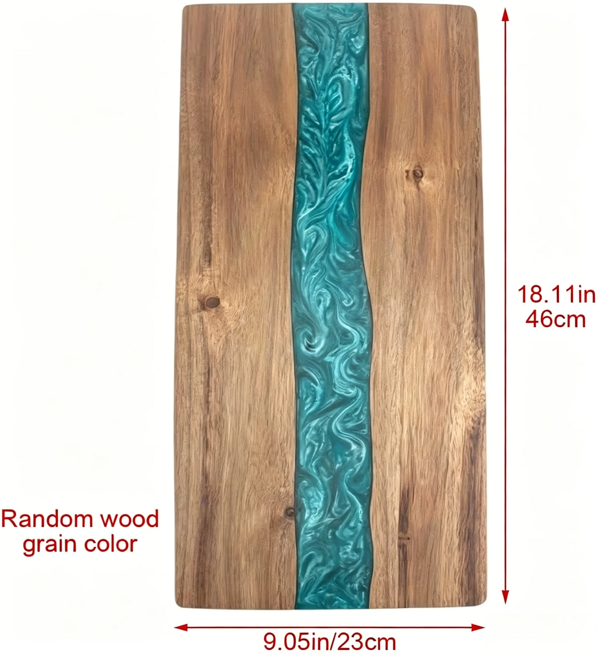 Schneidebrett Holz Epoxy Resin – Handgefertigtes Servierbrett aus Holz fuer Fleisch Kaese & Brot